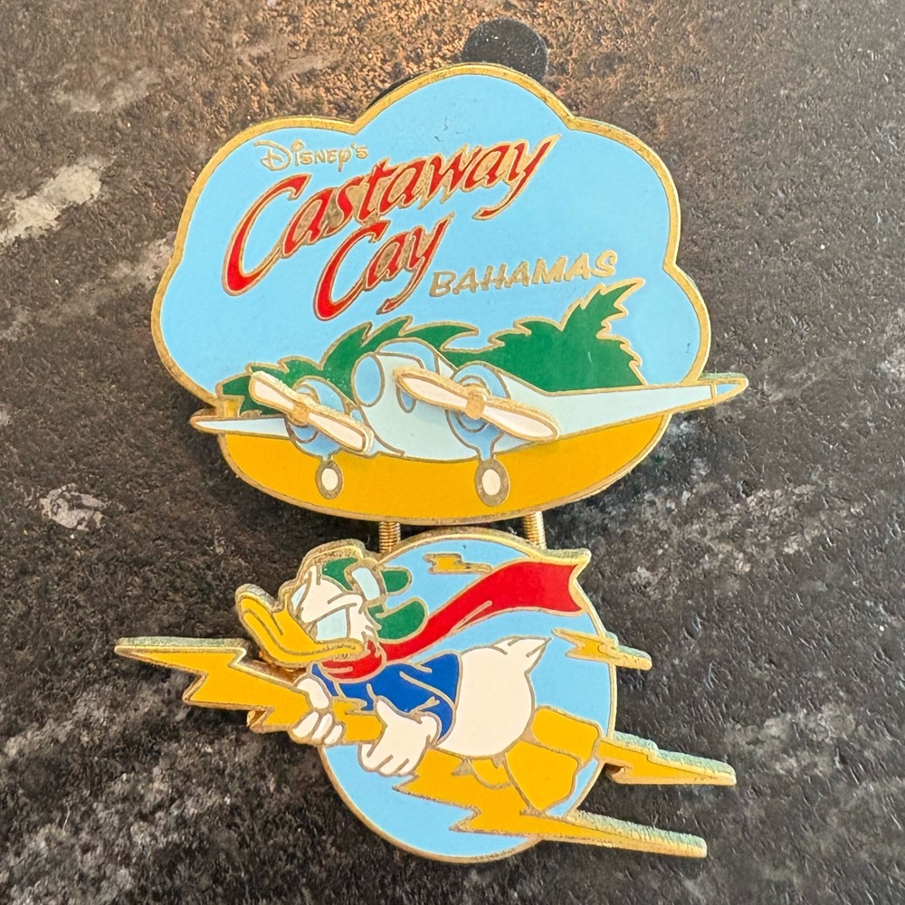 Disney Donald Duck Castaway Cay Flying Lightning Enamel Pin -